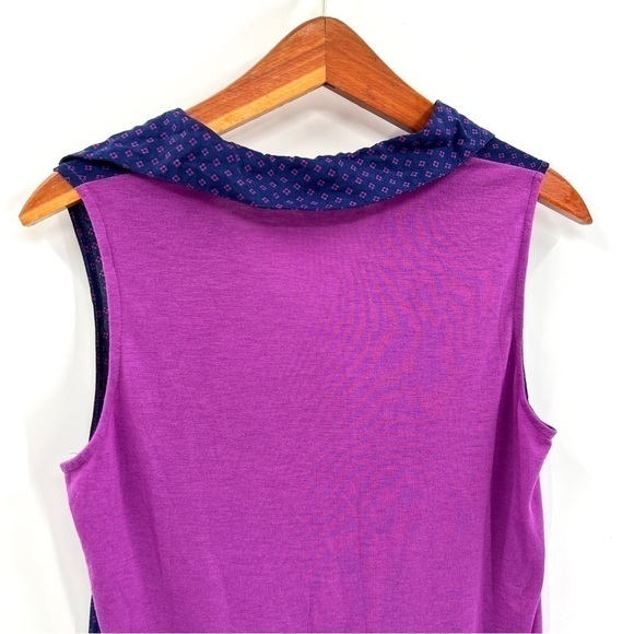 THYME AND HONEY Woman's Purple & Plum Two Tone V-Neck Blouse Size M - Picture 6 of 9